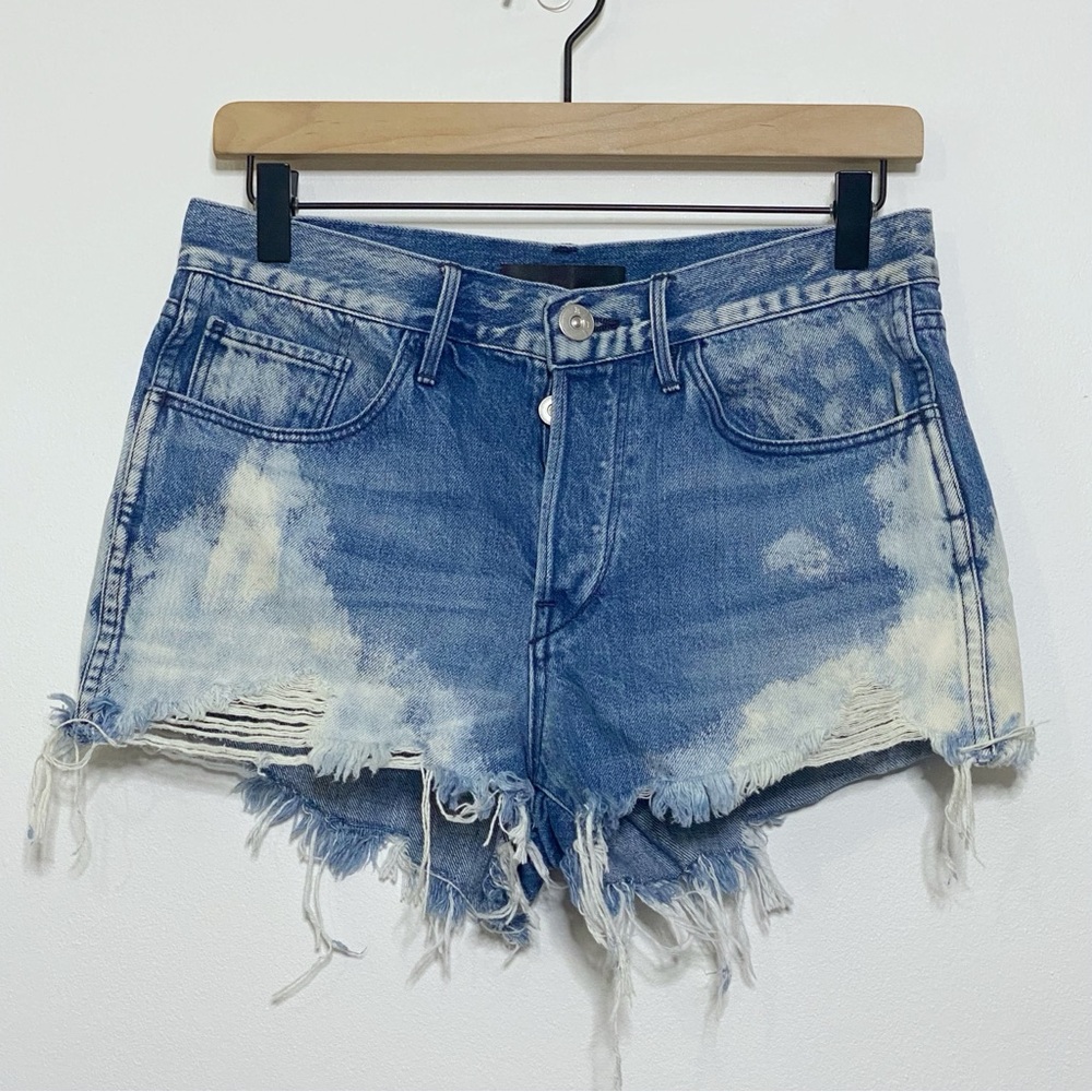 3x1 Made Here Bleached Frayed Button Fly Denim Jean Shorts